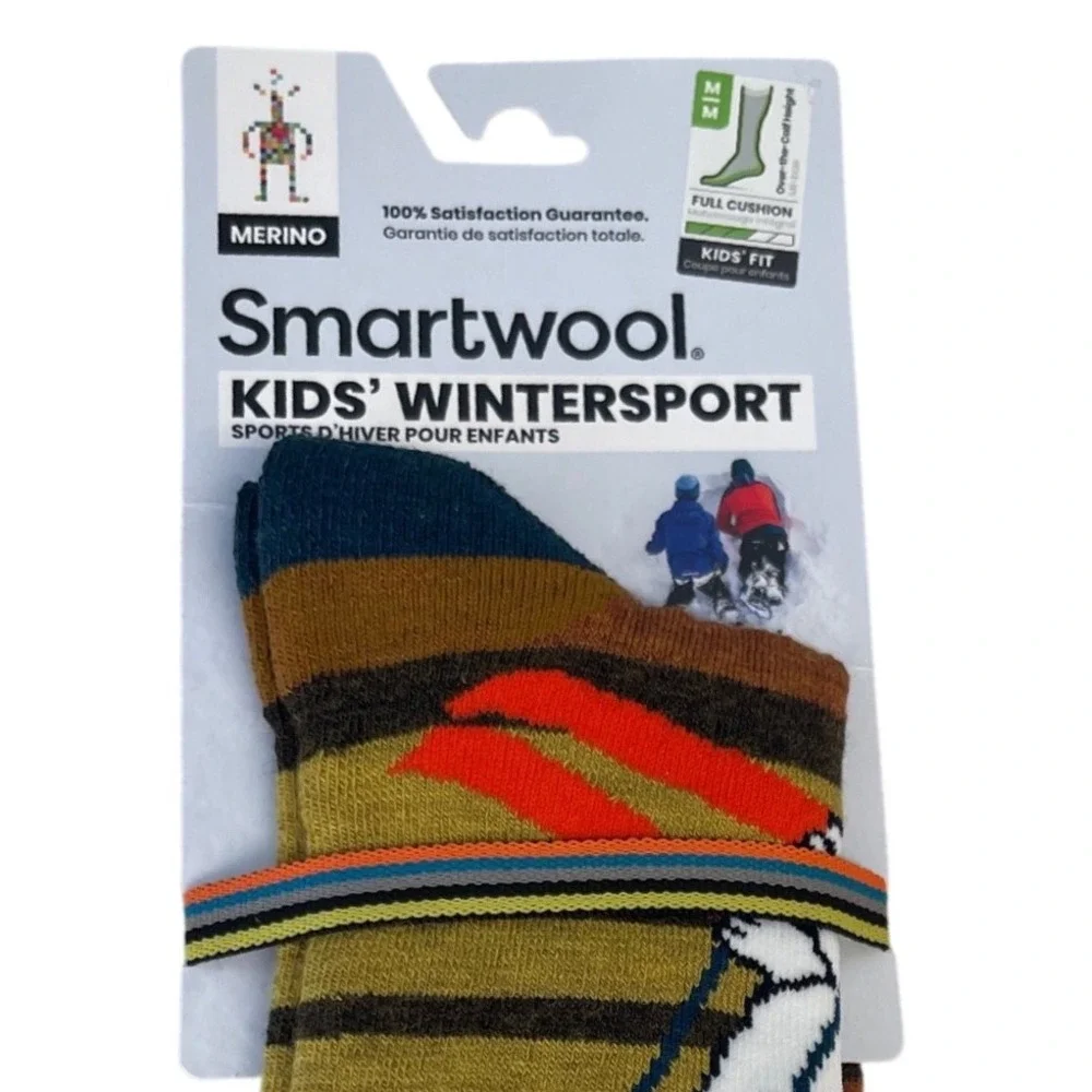 Smartwool Kids Wintersport Yeti Merino Wool Socks Military Olive Medium NEW